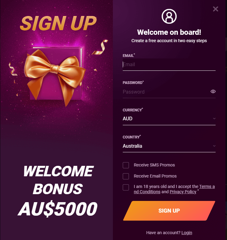 casinonic sign up